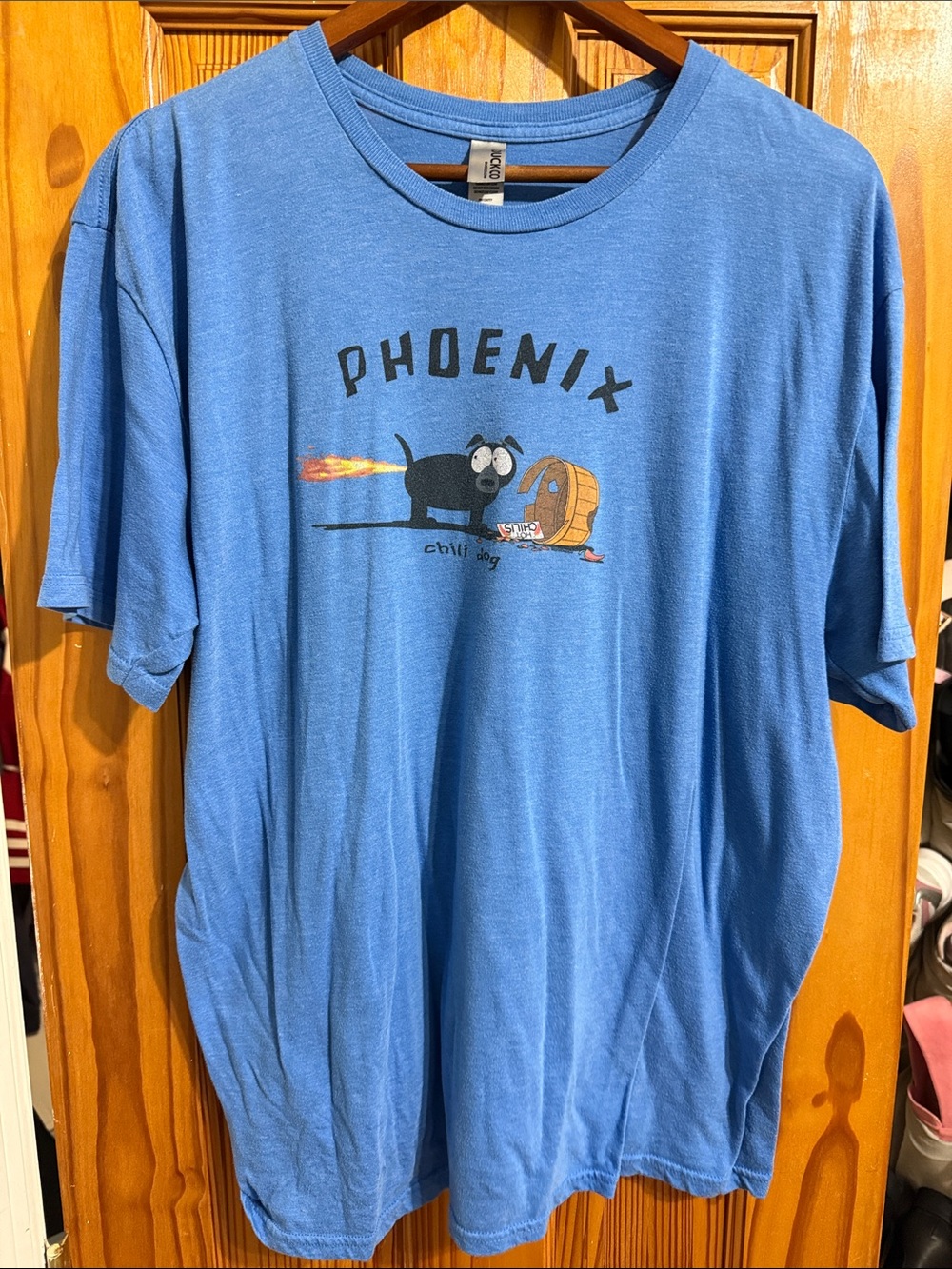 Phoenix Graphic Tee - Blue Casual Short Sleeve Shirt